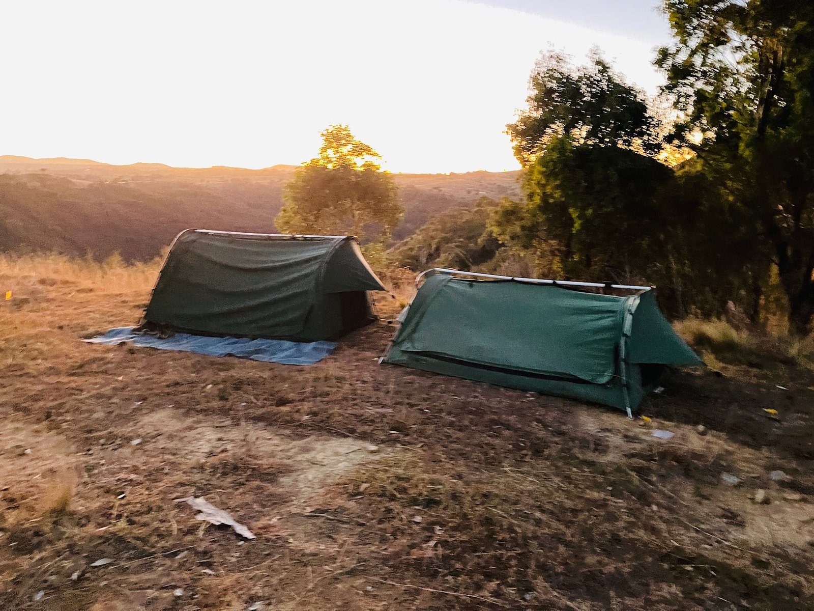 Folded hills at dusk