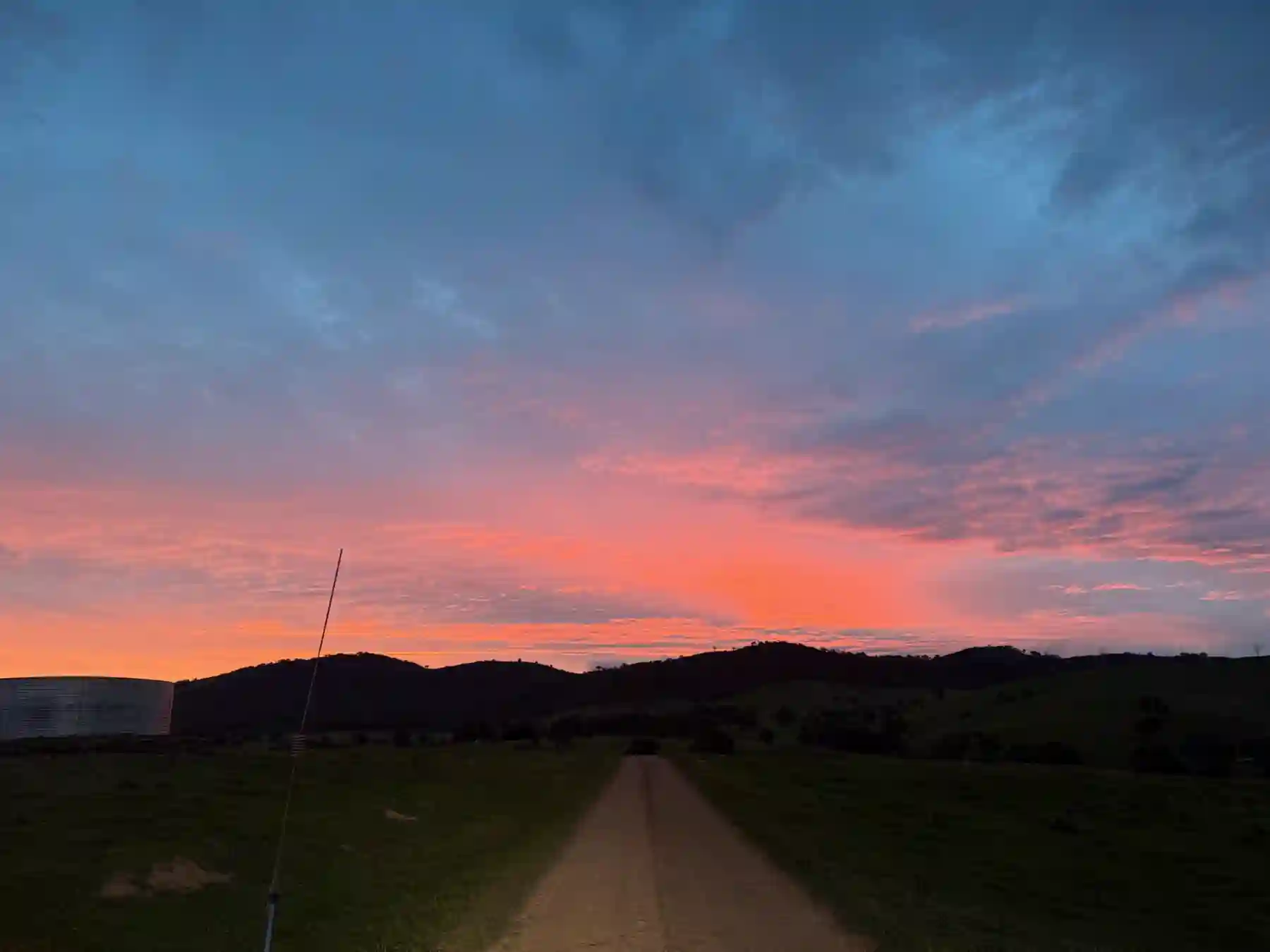 Sunset along the property track